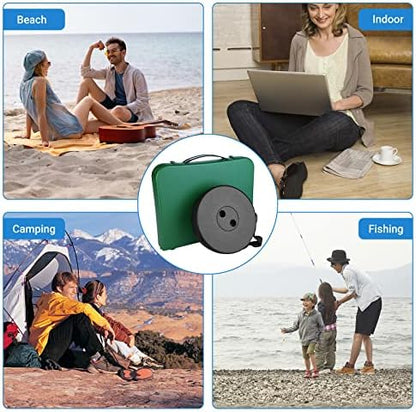 Portable Folding Table and Stool Set, Lightweight Foldable Table & Collapsible Stool for Camping Picnic Beach Fishing, Sturdy Small Outdoor Table with Mesh Layer Storage