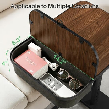 Kitstorack TV Tray Table with Flip-Top Storage, Adjustable Height