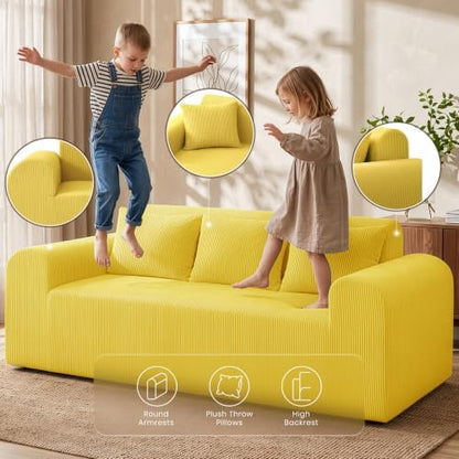 78'' Memory Foam Couch 3 Seater Couch，Boneless Couches for Living Room