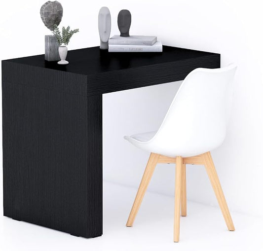 Mobili Fiver, Evolution Desk 35.4 x 23.6 in, Ashwood Black with One Leg, Made in Italy