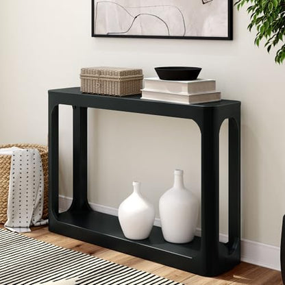 Plank+Beam Forma Console Table, with Shelf, 46 Inch, Black