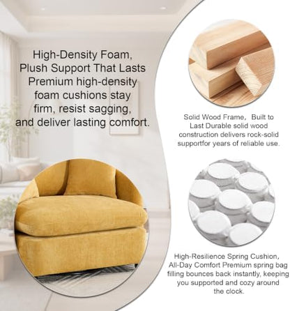 Oversized Swivel Accent Chair with Ottoman for Living Room Office
