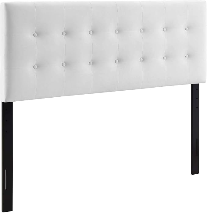 Modway Emily King Biscuit Tufted Performance Velvet Headboard, White