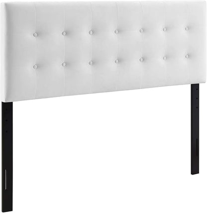 Modway Emily King Biscuit Tufted Performance Velvet Headboard, White
