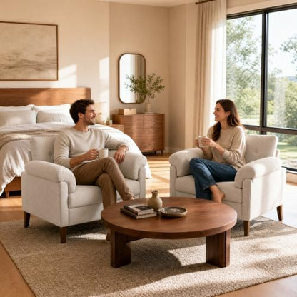 Accent Chair, Modern Upholstered Corner Chair with Padded Arms