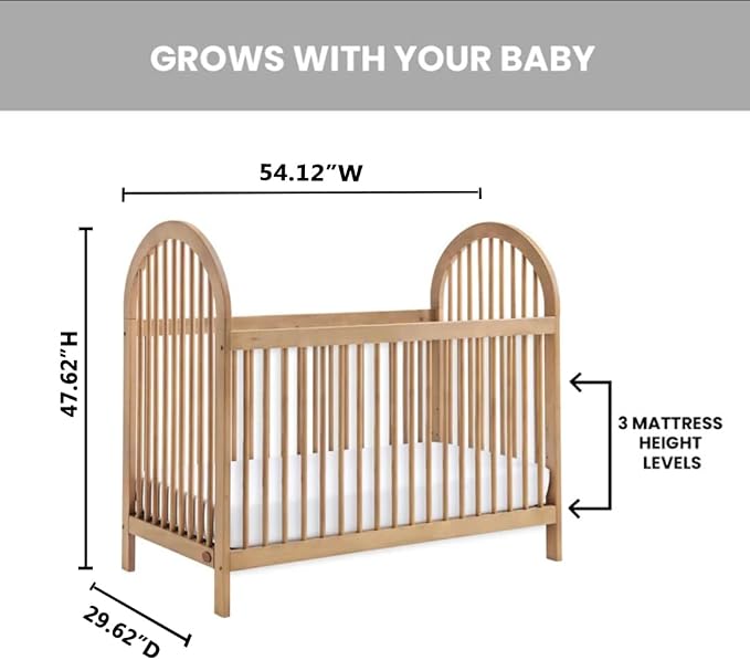 Soho Baby Everlee Convertible Island Crib, Honey Wood