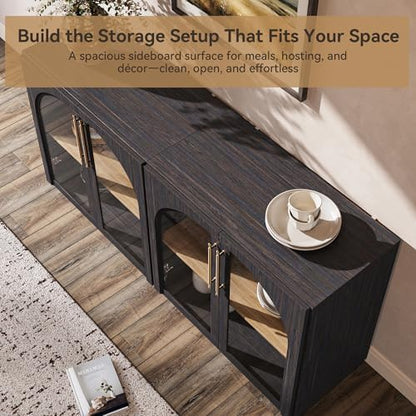 Buffet Cabinet with Storage, 31.5'' W Arched Sideboard