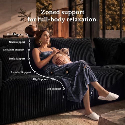 Maywish Modular Boneless Couch 106'', Sectional Sofa with Chaises Deep Seat