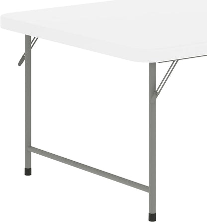 Flash Furniture Paige 4.93' Classroom Activity Table for School and Home, Heavy-Duty Rectangular Plastic Activity Table for Kids, White
