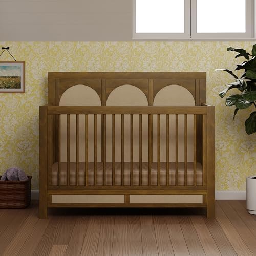 NAMESAKE Eloise 4-in-1 Crib, Natural Walnut & Performance Sand Eco-Weave