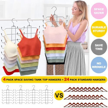 Space Saving Tank Top Hanger with 48 Hooks, Closet Organizers and Storage