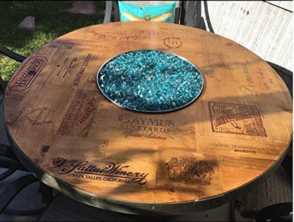 Onlyfire 10 pounds Fire Glass for Propane Fire Pit and Gas Fireplace, 1/2 Inch Reflective Firepit Glass Rocks for Fire Pit Table and Fire Bowl, Caribbean Blue