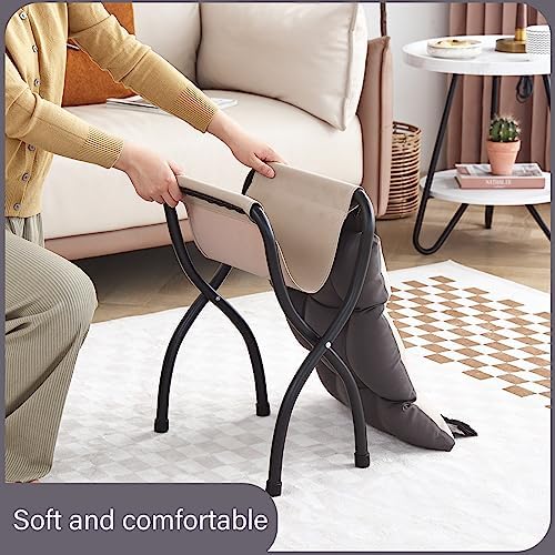 LITA Folding Ottoman, Foldable Footrest Stool, Portable Small Foot Stool for Couch, Collapsible Foot Rest Ottoman for Sofa, Accent Padded Ottomans for Lazy Chair, Living Room, Bedroom