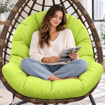 Egg Chair Cushion Replacement, Waterproof Outdoor Hanging Egg Chair Cushion Hammock Swing Chairs Cushions Pads, U-Shaped Thickened Cushions for Hanging Eggs Chairs, 47x33x7 Inch (Light Green)