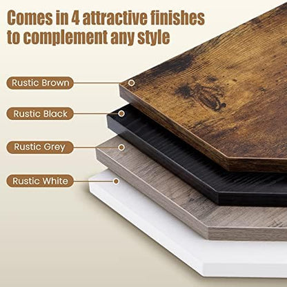 Corner Shelf Wall Mount, Floating Corner Shelves, Set of 4 Corner Wall Shelf Organizer, Rustic Wood Wall Storage Display Shelves for Living Room Bedroom Bathroom Kitchen, Rustic Brown