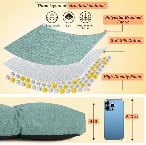 42 Inch Bench Cushion with Non-Slip Bottom - High Density Foam Tufted Long Seat Pad for Indoor Window, Dining, Piano & Garden Furniture(Light Green, 42x16x4)