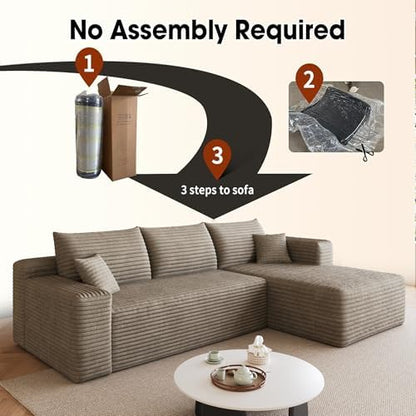 AUGOP Sectional Couches for Living Room Modern Modular Sofa with L-Shape Couchs Upholstered Boneless Couch Deep Seat Sectional Couch with Chaise