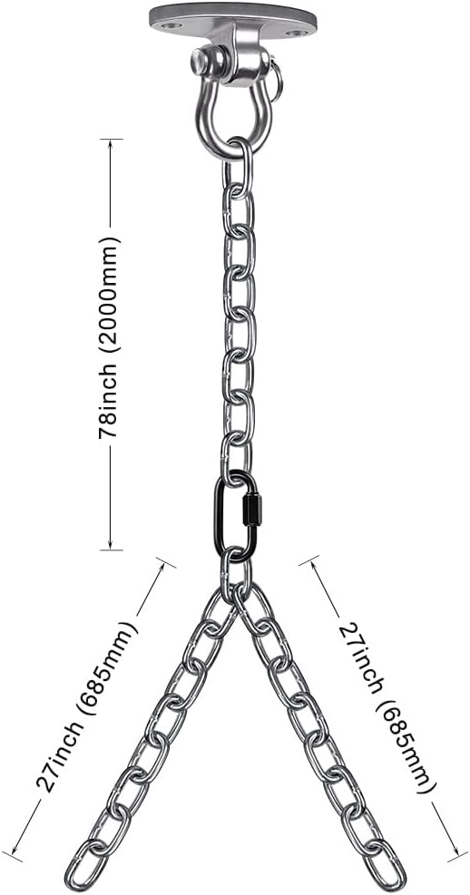 BeneLabel Set of 2 Heavy Duty Porch Swing Hanging Chain Kit, Hammock Hardware for Indoor Outdoor Playground, 4 Wood Screws, 1000LB Capacity, 105
