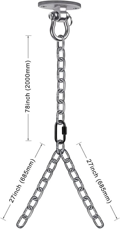 BeneLabel Set of 2 Heavy Duty Porch Swing Hanging Chain Kit, Hammock Hardware for Indoor Outdoor Playground, 4 Wood Screws, 1000LB Capacity, 105