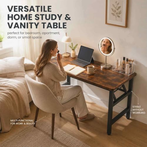 Folding Desk,31.5 Inch No Assembly Folding Computer Desk, Space-Saving Small Desk for Home Office Bedroom Dorm Study, Compact Portable Foldable Laptop Desk