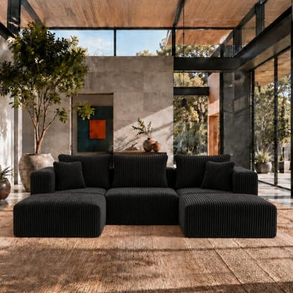 Maywish Modular Boneless Couch 106'', Sectional Sofa with Chaises Deep Seat