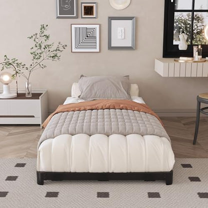 3 inch Twin XL Bed Frame with Rounded Corner, Low Profile Bed Frame