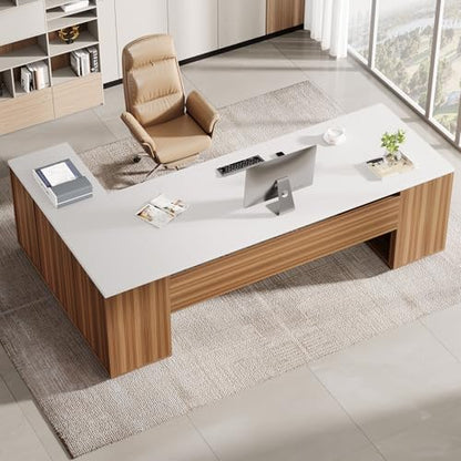 Tribesigns 85.8-Inch L-Shaped Executive Desk, Extra Large Home Office Desk