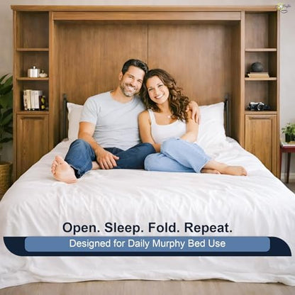 Cottington Lane White Sheets for Murphy Bed Mattress, 4 Piece Premium Ultra Soft Brushed Microfiber Twin XL Size Wall Bed Sheet Set, 6-10 Inch Deep Pocket with All-Around Elastic