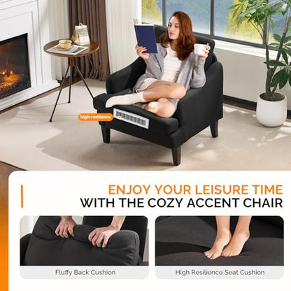 VINGLI Accent Chairs Set of 2, Modern Small Compact Upholstered Armchair