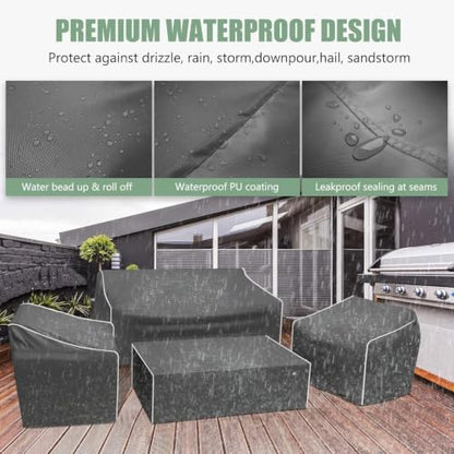 Patio Furniture Covers, Grey, 32"L x 30"W x 30"H