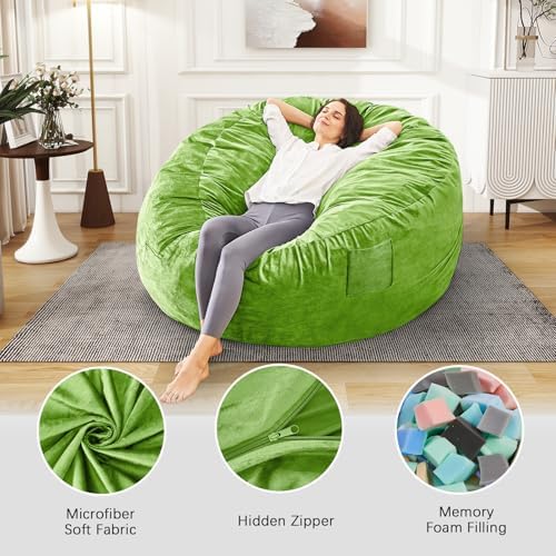 Bean Bag Chairs for Adults - Giant Bean Bag Convertible Floor Sofa