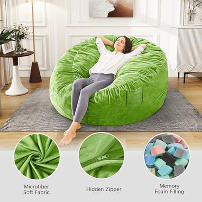Bean Bag Chairs for Adults - Giant Bean Bag Convertible Floor Sofa