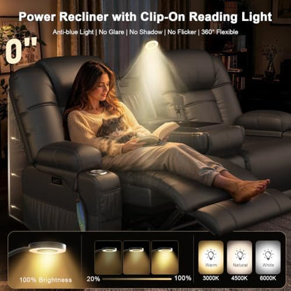 Power Loveseat Recliner Sofa with Massage & Heat, Gray