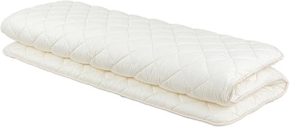 FULI Japanese Futon, King Size, White - Foldable Shikibuton Floor Bed - Medium Firm Quilted Cotton Sleeping Pad, Portable Roll-Up Japanese Floor Bed for Guests & Small Spaces