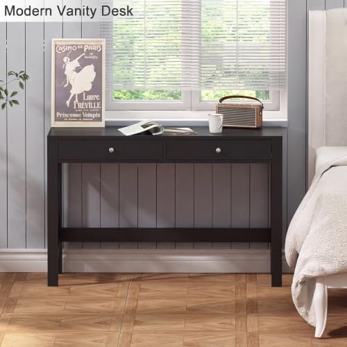 ChooChoo 39.4 Inches Farmhouse Computer Desk with 2 Drawers