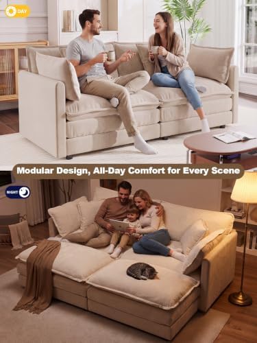 2 Piece Sectional Sofa Set, Deep Seat Loveseat & Single Sofa Set