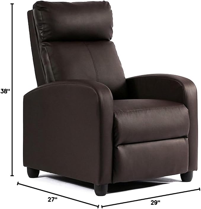 FDW Recliner Chair Reclining Sofa Leather Chair Home Theater Seating Lounge with Padded Seat Backrest