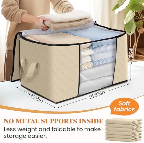 6 Pack Storage Bags for Clothes Blanket Storage Bins with Lids