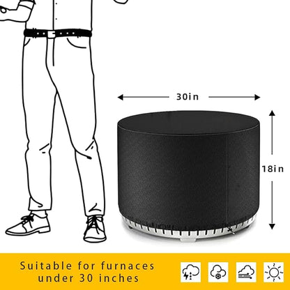 Fire Pit Cover Round for Solo Stove Yukon 27 inch-30 inch, Waterproof Smokeless Fire Pit Cover, Fits for Gas/Table/Bowl Fire Pits - 30 inch D X 18 inch H