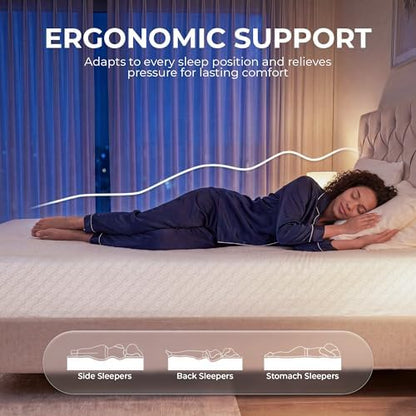 Neo Sleep Queen 10 Inch Cooling Gel Memory Foam Mattress Pressure Relief