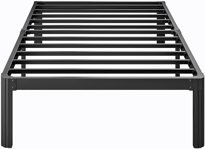 12 Inch High Twin Bed Frame No Box Spring Needed, Platform Metal Bed Frame Twin, Heavy Duty, Noise Free, Easy Assembly, Black