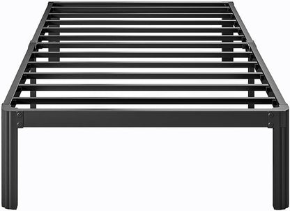 12 Inch High Twin Bed Frame No Box Spring Needed, Platform Metal Bed Frame Twin, Heavy Duty, Noise Free, Easy Assembly, Black