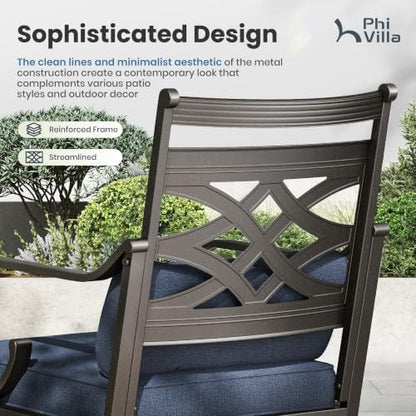 PHI VILLA 7 Pieces Outdoor Dining Set for 6, Swivel Chairs
