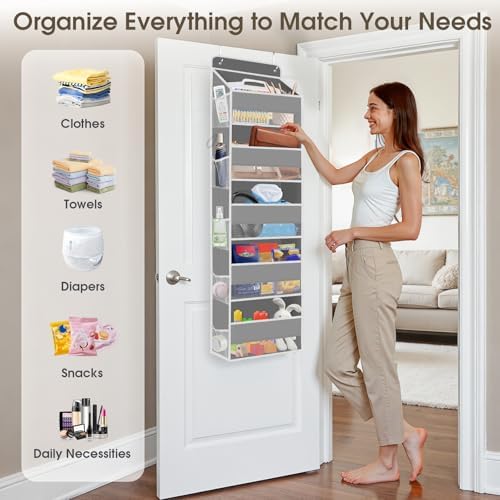 1Pack Over The Door Organizer Large Capacity Hanging Storage Room Organizer