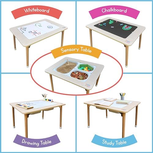 Sensory Play Activity Table with Foldable Legs, Storage Bins, and Lid - Sensory Table for Toddlers & Kids | Great Gift for Birthdays, Christmas & Special Occasions