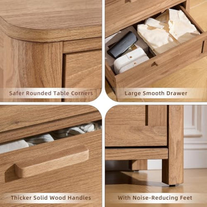Joaxswe Farmhouse 6 Drawer Dresser for Bedroom, Brown