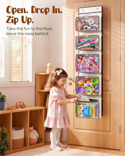 Over the Door Toy Storage, Hanging Toy Storage Organizer for Small Toys