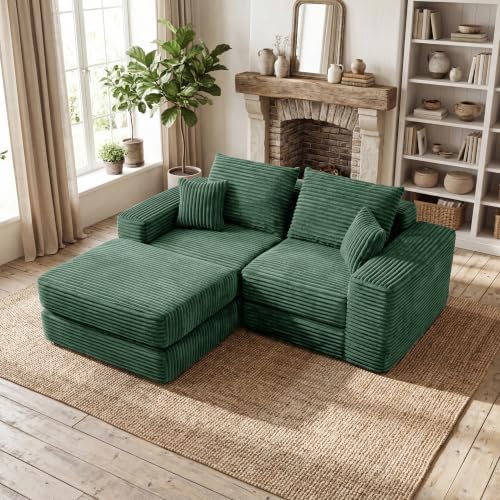 Boneless Couch Comfy Cloud Modular Sectional Sofa with Non Slip Base, Modern L-Shaped Couch with Chaise, Sleeper Sofa for Living Spaces, No Assembly & Deep Seat