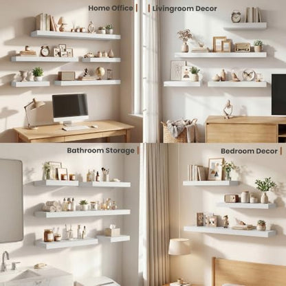 Deep Floating Shelves 60x12” Set of 1, White