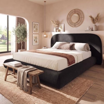 YITAHOME King Size Bed Frame,Soft Cloud Bed with Footboard, Rounded Corners